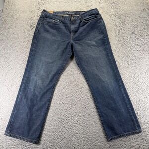 Chaps Jeans Mens 38x30 Blue Cotton Denim Straight Leg Workwear Faded Outdoor